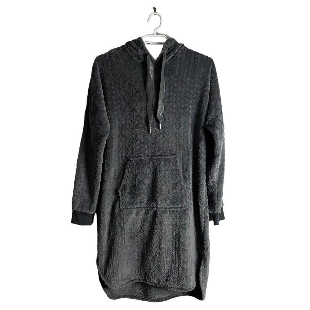 Denver Hayes Women's Charcoal Gray Patterned Super Cozy Lounge Dress